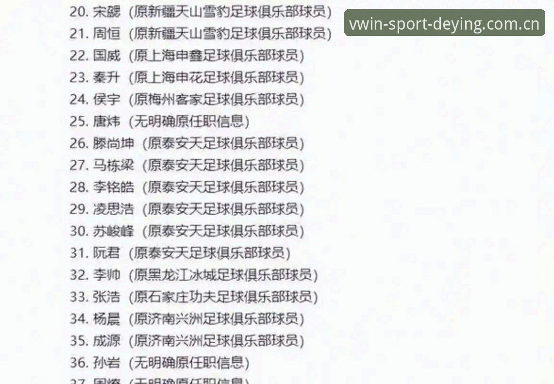 德赢体育平台注册 足坛反腐实用指南:从最新禁足名单看行业监管必备知识
